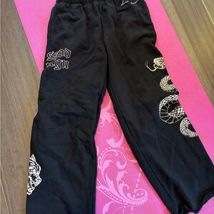 Darc Sport Black Sweatpants with Graphic Design